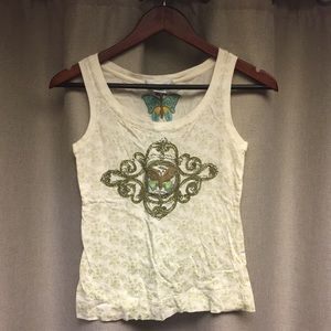 CAbi butterfly tank with embroidery embellishments